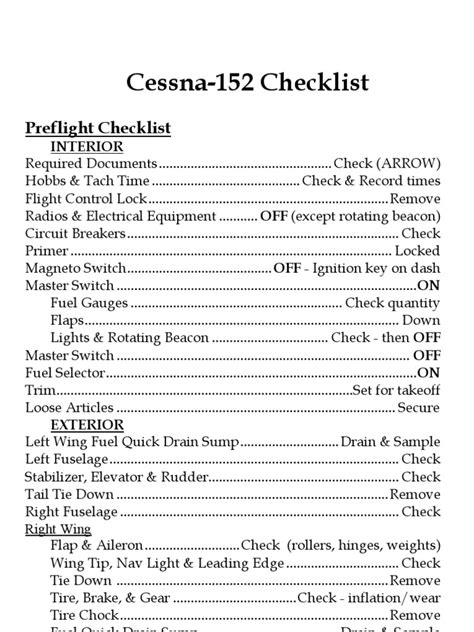 cessna 152 checklist|c152 checklist pdf.